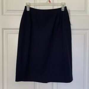 Liz Claiborne Collection Women's Size 10 Navy Blue Wool Pencil Skirt Vintage NEW